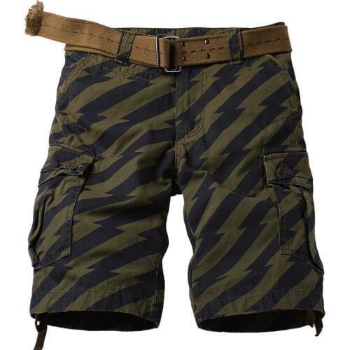 Streetwear Stripe Shorts Cargo Men Summer Casual Cotton Shorts Military Army Boardshorts Male Clothes