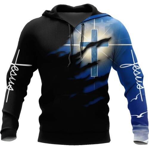 Christian Jesus Mens Hoodie Custom Name 3D All Over Printed Unisex Sweatshirt For women Autumn Casual Pullover Zipper Streetwear