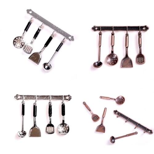 TOYZHIJIA hot selling 3pcs 1/12 Scale Dollhouse Miniature Metal Frypan Frying Pans Cooking Pot Cookware Kitchen Accessory