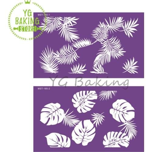 Leaves/Feather/Bamboo Mesh Stencil Fondant Fabric Cake Stencils Template for Wedding Decoration Cake Mold Kitchen Tools Bakeware