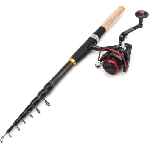 1.8m-3.6m Ultralight Carbon Fiber Telescopic Fishing Rod and Reels Portable Sea Spinning Pole Rod Travel Ultra Light carp rod