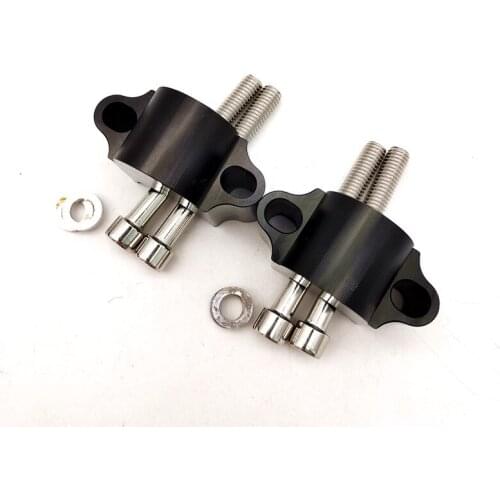 Universal Motorcycle Black CNC Aluminum 1 1/8" Handlebar Riser Kit 30mm Rise 28mm Bar Clamp Mount for Honda ATV Scooter Kawasaki