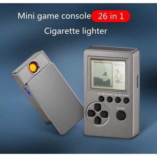 USB Charging Lighter Metal Creative Nostalgic Game Console Combo Lighter Cigarette Accessories Men and Women Gifts