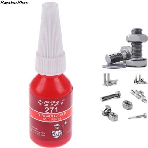 High Strength 271 Glue Threadlocker Anaerobic Adhesive Glue Anti-Corrosion Thread Locker Retainer Screw Locking Glue 10ml 1Pc