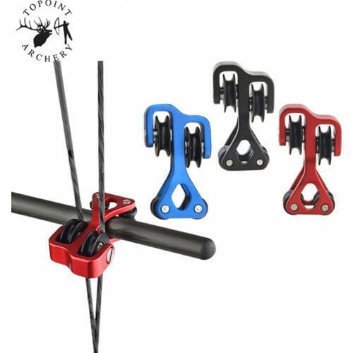 1Pc Archery Aluminum Pulley Cable Slide String Splitter Roller Glide Bow String Separator For Compound Bow Hunting Accessories
