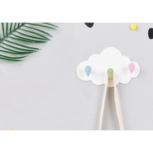 1PC Creative Organizer Cloud Seamless Three-link Hook Kitchen Bathroom Nail-free Hooks Cloud Plastic storage Hook OK 0860