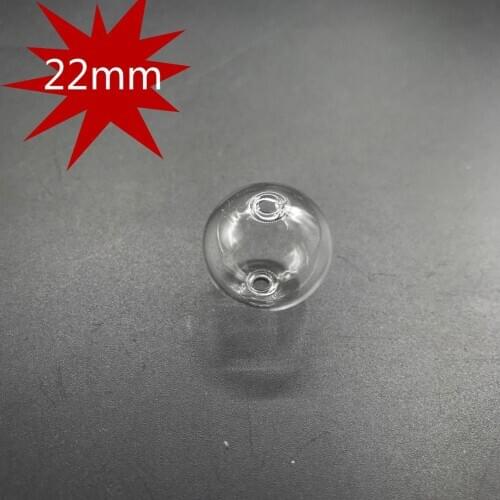 10pcs 22mm hollow glass ball with double hole round bubble vial jars glass globe orbs jewelry pendant findings beads Accessories
