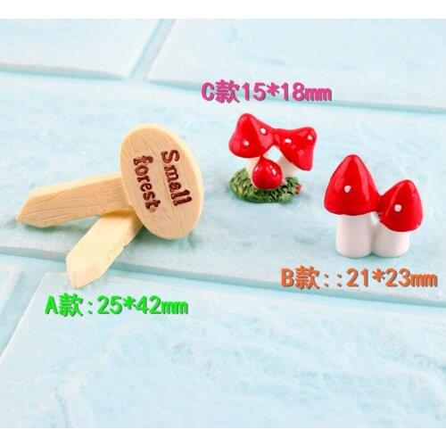 10Pcs Miniature Mushroom Indicator Figurine Plant Pot Fairy Garden Moss Terrarium Ornament Landscape Ecological Bottle Decor