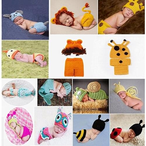 2 Sets/Sell Newborn Photography Props Centenary Memorial Boys Girls Animal Cartoon Type Photo Accessory