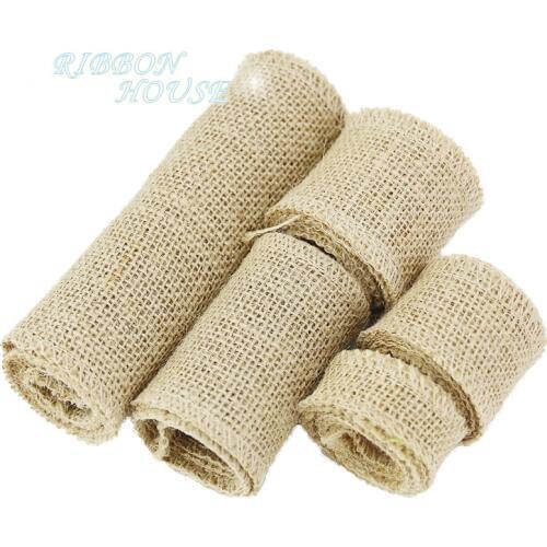 2meters/roll) Natural Jute Burlap Lace Ribbon Lace Trim Edge Wedding Decoration