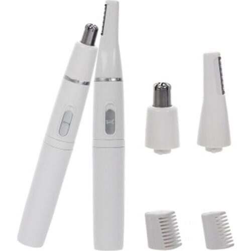 2-in-1 Facial Hair Trimmer Nose Ear Hair Shaver Trimmer Eyebrow Scraper Safe Face Care Razor Cleaner for Men Women