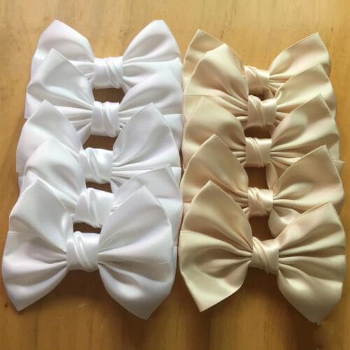 60Pcs/ 11Colors 4.0" Vintage Large Satin Bows Baby Hair Bows Lace Hair Bow For Headband Hair Clips Mauve/cream/pink 11 Colors