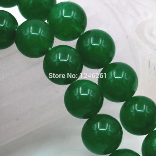4mm 6mm 8mm 10mm 12mm 14mm Fashion Green Malay Chalcedony Stone DIY Loose Round Beads Jewelry Making 15inch Women Girls Gifts