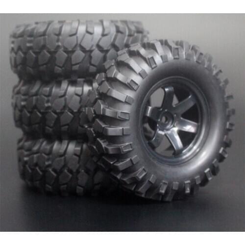 4x 1.9Inch 96mm Rubber Tires Plating Wheel Rims For D90 D110 SCX10 CC01 RC Rock Crawler Truck Climbing Off-Road Car