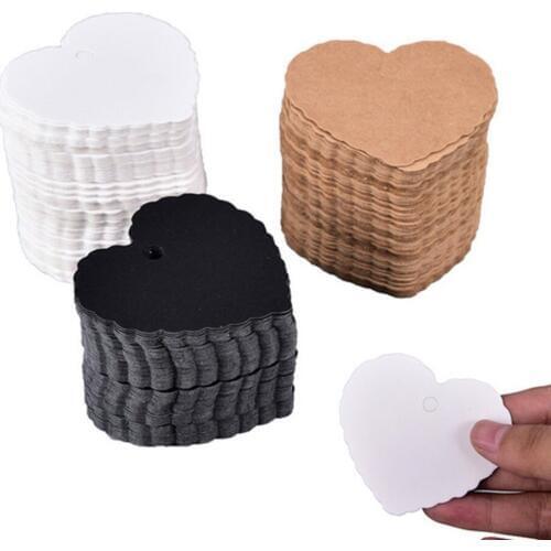 50pcs Kraft Paper Heart-shaped Small Label Diy Jewelry Dropshipping