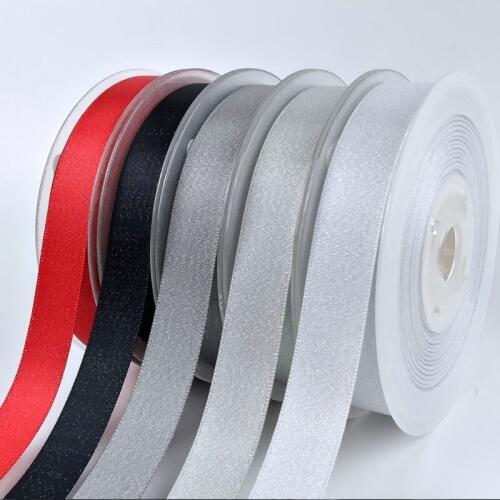 9mm,16mm,25mm,38mm Silver Weft Polyester Satin Ribbon double face Wedding Decoration Candy Cake Wrapping Craft 100yards Lot P221