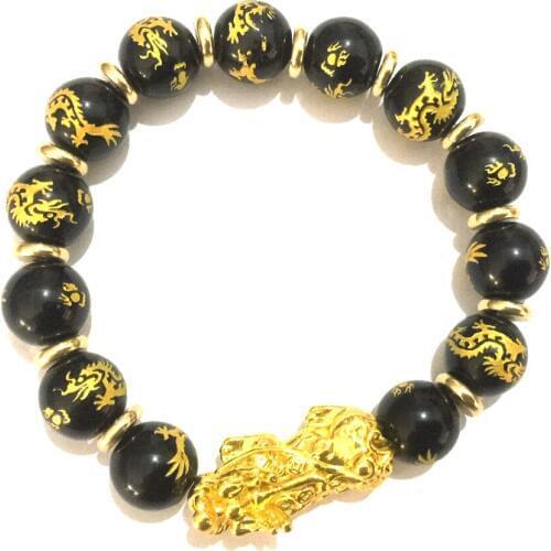 Pixiu bracelet men prayer beads hand string bracelet lucky personality Obsidian bracelet