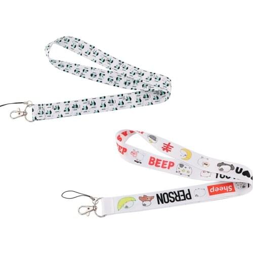 10pcs/lot J2918 Cartoon Keychain Accessories Sheep Mobile Phone ID Badge Holder Keys Straps Neck Lanyard Camera