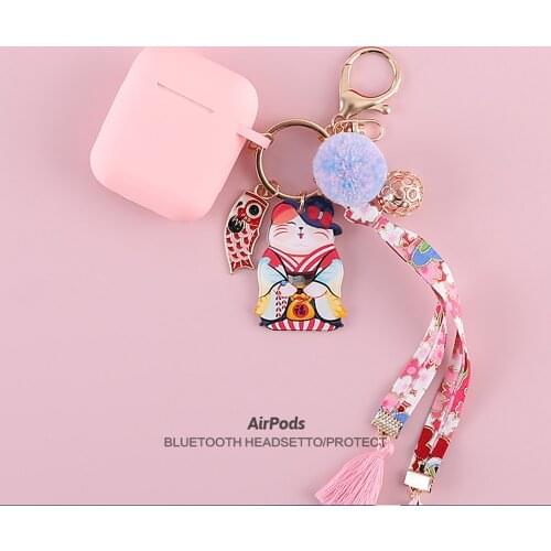 Cute Japanese Lucky Cat Case for Apple AirPods Pro Case for AirPods 1 2 3 Case Bluetooth Headset Wireless Earphone Accessories