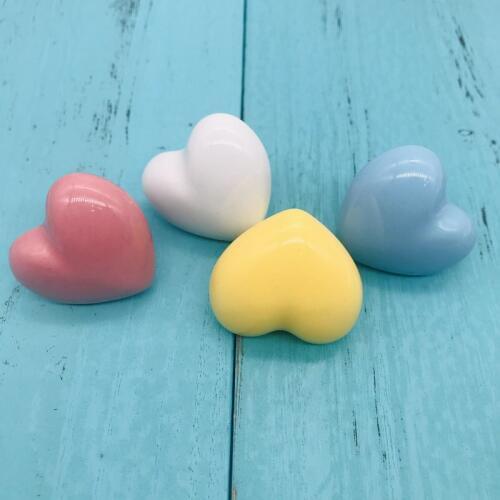 8pcs Euro-Style Ceramic Cabinet Knobs Wardrobe Door Handle Cute Heart Look for Children Room Furniture Knobs Pull Handles