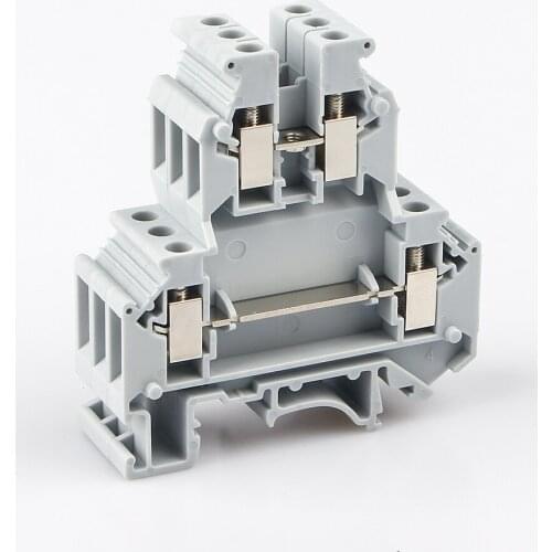 Din Rail Terminal Blocks UKK5 Connector Double Layer Terminal Blocks Screw Electrical Wiring Wire Conductor UKK-5 10Pcs