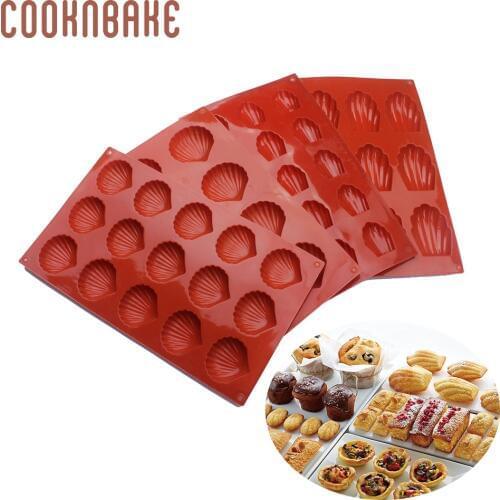 COOKNBAKE Madeleine Cake pastry Baking Tool Silicone Biscuit Chocolate form Shell Shape Jelly diy ice Candy Cake Decorating Mold