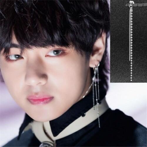 KPOP DNA Korean V Earrings JIN SUGA Jimin Earrings Bangtan Boys Chain Long Tassel Earrings Fashion Jewelry women men Punk