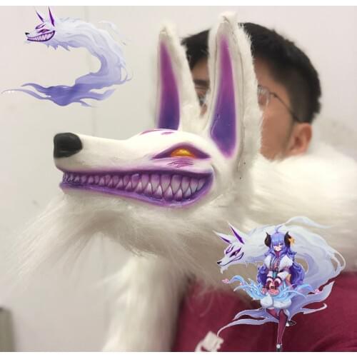 LOL Kindred Cosplay Eternal Hunters Lamb Wolf Head Cosplay Prop