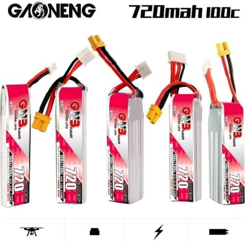 5Pcs/Set GAONENG GNB 1S/2S/3S/4S/6S 720mAh Max 200C HV Lipo Battery for RC FPV Tinywhoop Frame Kit Tinywhoop Spare Parts