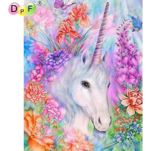 Flowers unicorn Diamond embroidery kits diy 5d diamond painting cross stitch mosaic pattern picture of rhinestones home decor