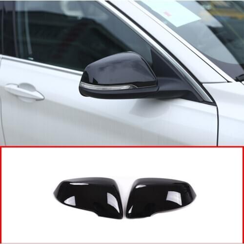 For BMW 2 Series F45 F46 Gran Active Tourer 2015-2019 ABS Glossy Black RearView Mirror Cover Trim For BMW X1 F48 2016-2019 2pcs