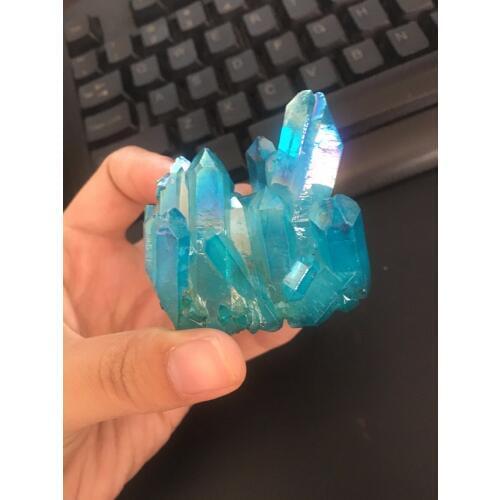 70g Natural and beautiful blue electroplated quartz