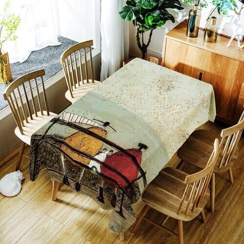 New Simple Creative Cartoon 3D Digital Printing Polyester Waterproof Tablecloth Rectangular Coffee Table Tablecloth