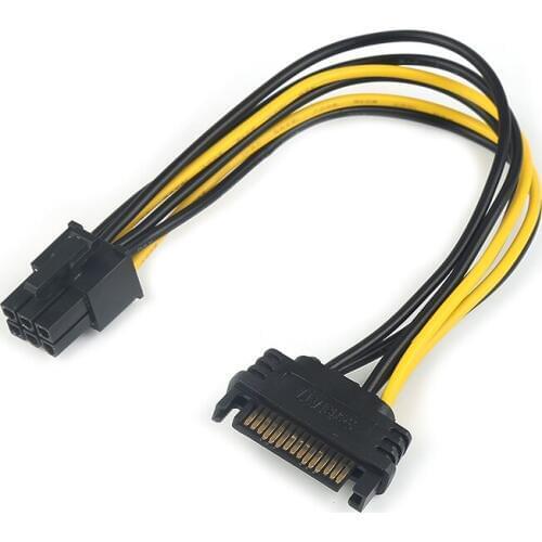 2018 New SATA Converter Adapter Video Power Supply Cable Video Power Cable 15 Pin To 6 Pin PCI EXPRESS PCI-E Card SATA Cable