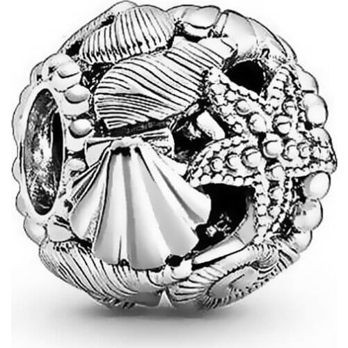 2021 New Silver Color Starfish Shell Beads Fits Pandora Charm Bracelet&Bangle DIY Women Jewelry Making Dropshipping