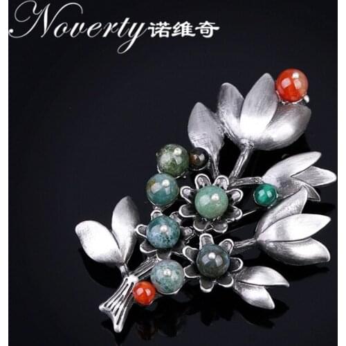 2019 New Fashion Vintage Zinc Alloy Plant Brooch Corsage Pins Scarf Buckle Accessories for Women Party Gifts