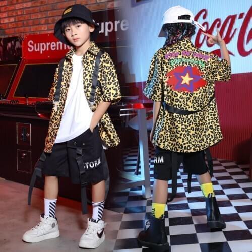 New Hip Hop Clothing For Kids Stage Costume Street Wear Children Jazz Dance Costumes Ballroom Dance Performance Clothes YB1301