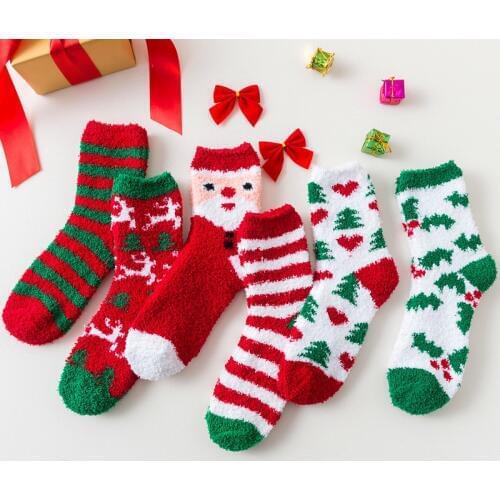 New Arrivals Women Sock Winter Warm Colorful kawaii Stereo Socks Soft Cotton Cute Santa Claus Deer Socks For Girl Christmas Gift