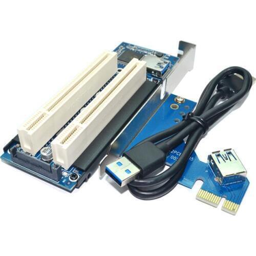 PCI-Express PCI-e to PCI Adapter Card PCIe to Dual Pci Slot Expansion Card USB 3.0 Add on Cards Convertor r30