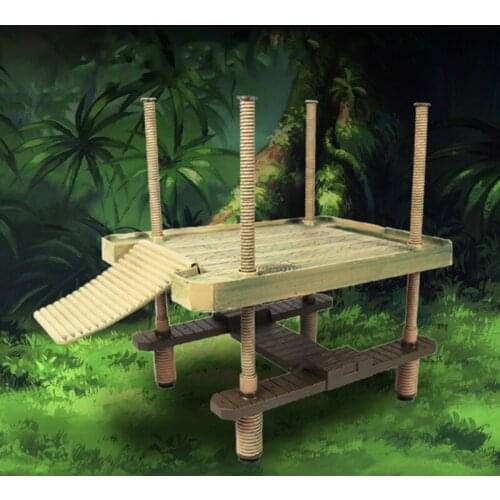 Turtle Climbing Basking Platform Tortoise Sunbathe Pier Reptile Ramp Floating Island for Amphibian Turtle Tank Aquarium Ornament