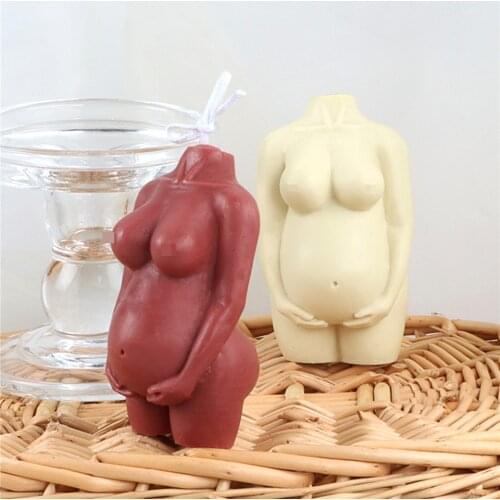 Pregnancy Mother Women Shape Silicone Candle Mold Calm Posture Body Mould DIY Handmade Craft Decor Art Nude 3D Statue Goddess