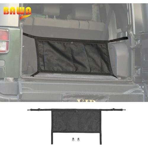 BAWA Car Trunk Organizers Storage Bag For Jeep Wrangler JK 2007-2017 Block Net Interior Parts Car Accessories For JK 2007-2017