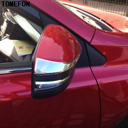 TOMEFON ABS Chrome Side Door Mirror Rear View Cover Trim Molding Protector Exterior For Toyota Highlander Kluger XU50 2014 2015