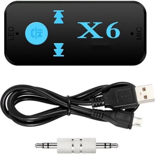 X6 Bluetooth 4.2 Receiver 3.5mm AUX Bluetooth Wireless Audio Receiver Adapter Wireless Bluetooth Audio Stereo Music for Car MP3