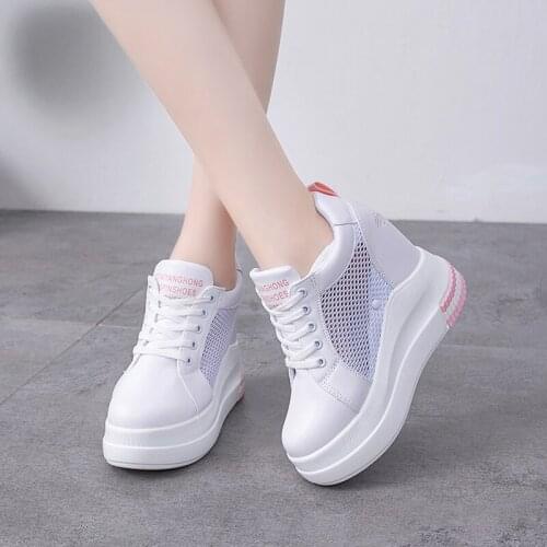 New Spring Womens Chunky Sneakers Korean Vulcanize Shoes 2021 Female White Platform Thick Sole Running Casual Dad Shoes Woman