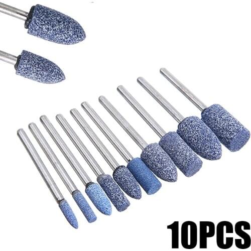10pcs 4-10mm Car Auto Repair Ceramic Stone Polishing Grinding Rotary Die Grinder Drill Bit Tools For DIY Grinding Polishing Jade