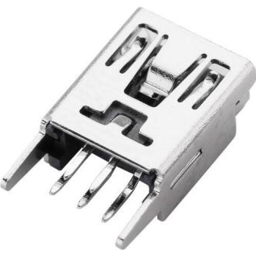 10PCS Mini USB Type B Female 5 Pin DIP 2 pin Vertical Leg PCB Socket Connector