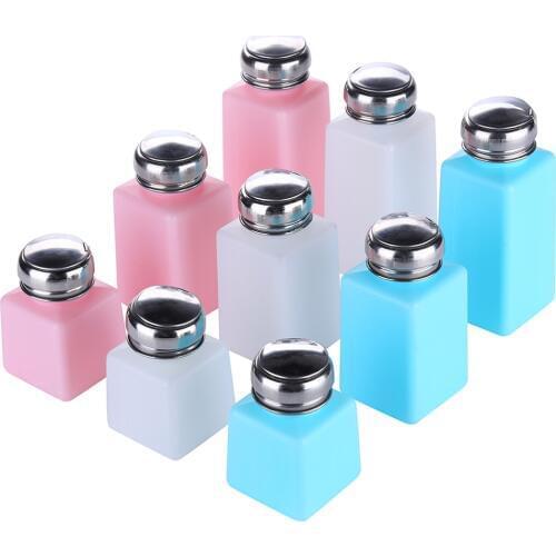 100ML 200ML 250ML Empty Liquid Alcohol Press Bottle Glue Residue Remover Clean Tool Portable Dispenser Pump Bottle