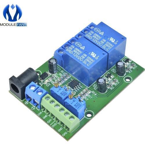 DC 12V 52mA 2 Channel 2CH Way Voltage Comparator Precise Module LM393 For Precision Resistor Divider Diy Electronic Relay