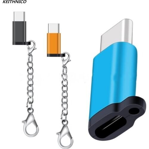 KEITHNICO 2Pcs OTG Micro USB To USB Type C Adapter With Keychain For Samsung Galaxy S9 S8 A8 Plus S8 Note 8 Xiaomi 6